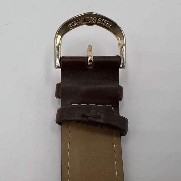 DISNEY MICKEY MOUSE Watch Brown Band with Silver Bezel and Gold Lugs - Picture 7 of 8